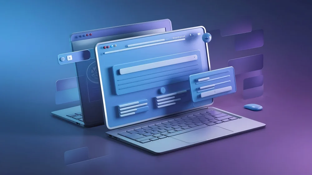 Equipe profissional trabalhando na criação de sites profissionais com design moderno e código limpo