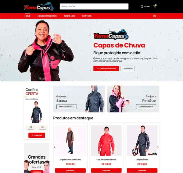 Criação de Lojas Virtuais para Capa de chuva Motoqueiro: Foco em Conversão