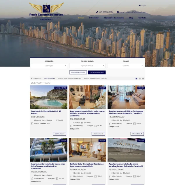 Criação de Site para Corretor de Imóveis: Autoridade e Conversão em BC