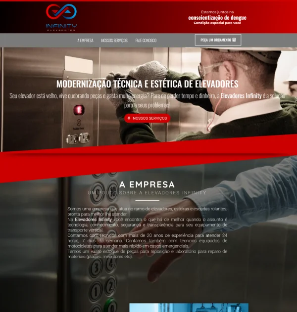 Criação de Site para Elevadores Infinity: Mais Credibilidade e Vendas