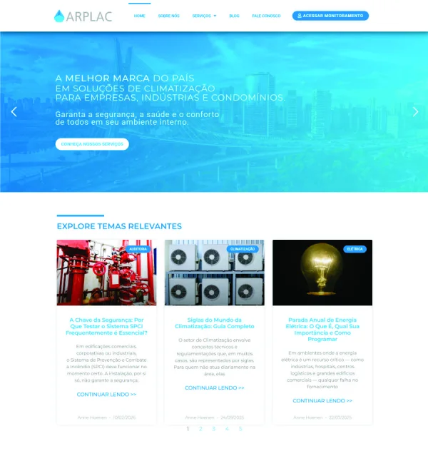 Criação de Sites para Engenharia Ar Plac: Autoridade e Conversão