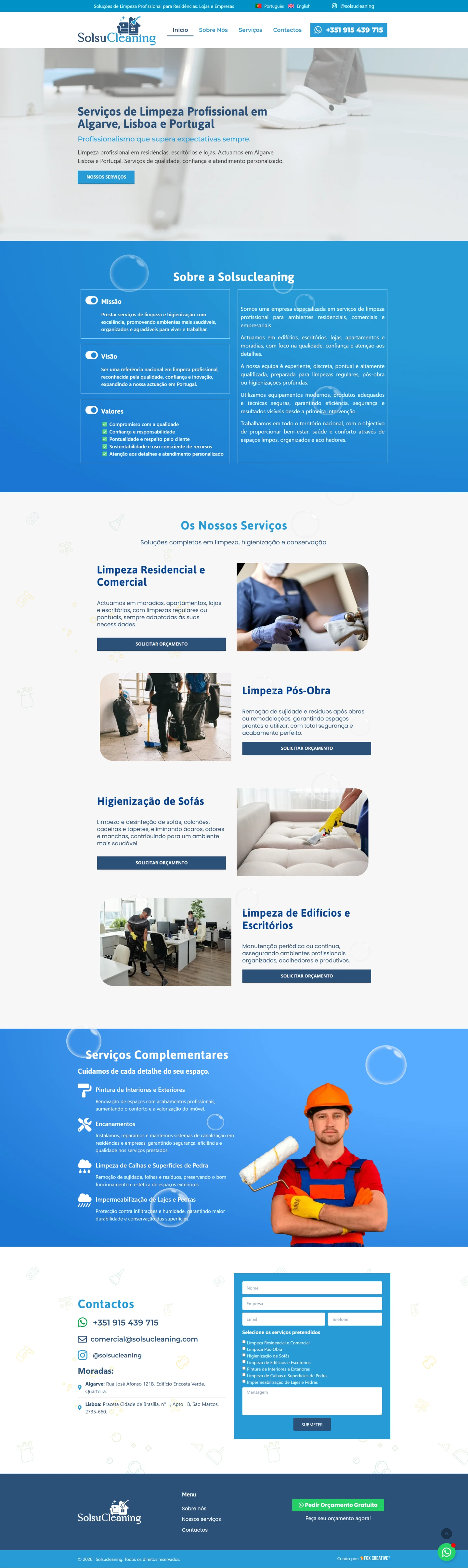 Logotipo da Solsu Cleaning em relevo 3D sobre fundo cinza claro, representando serviços de limpeza e higienização.