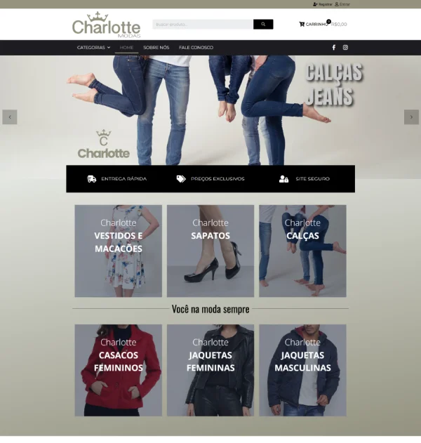 Criação de Loja Virtual para Moda: Charlotte e o Foco em Vendas