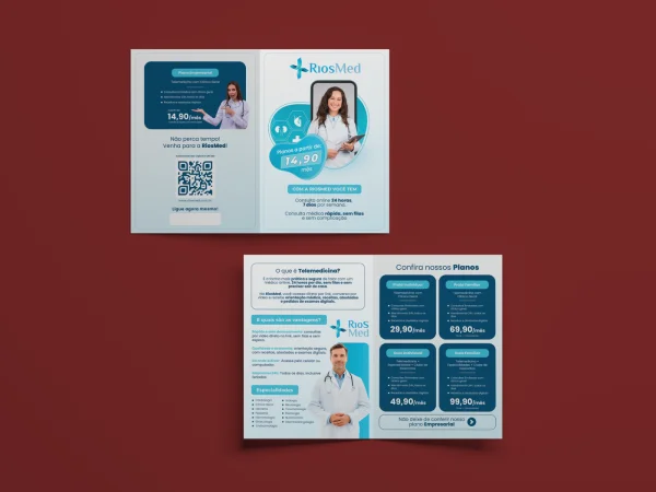 Panfleto para Consultório Rios Med: Credibilidade e Valor na Saúde