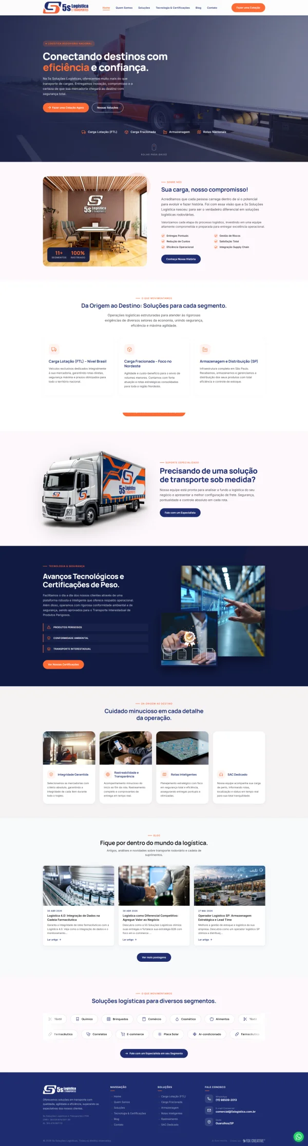 Criação de Site para Logística: Confiança e Conversão Estratégica