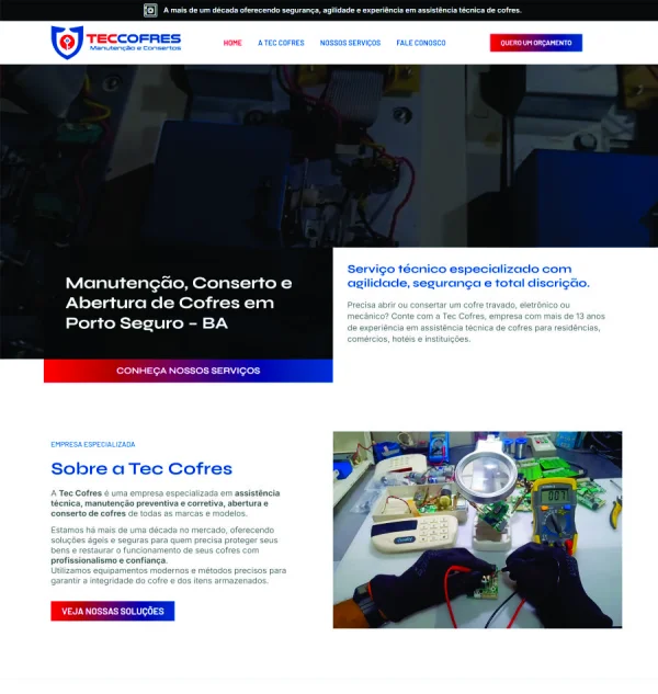 Criação de Site para Manutenção de Cofres: Segurança e Conversão