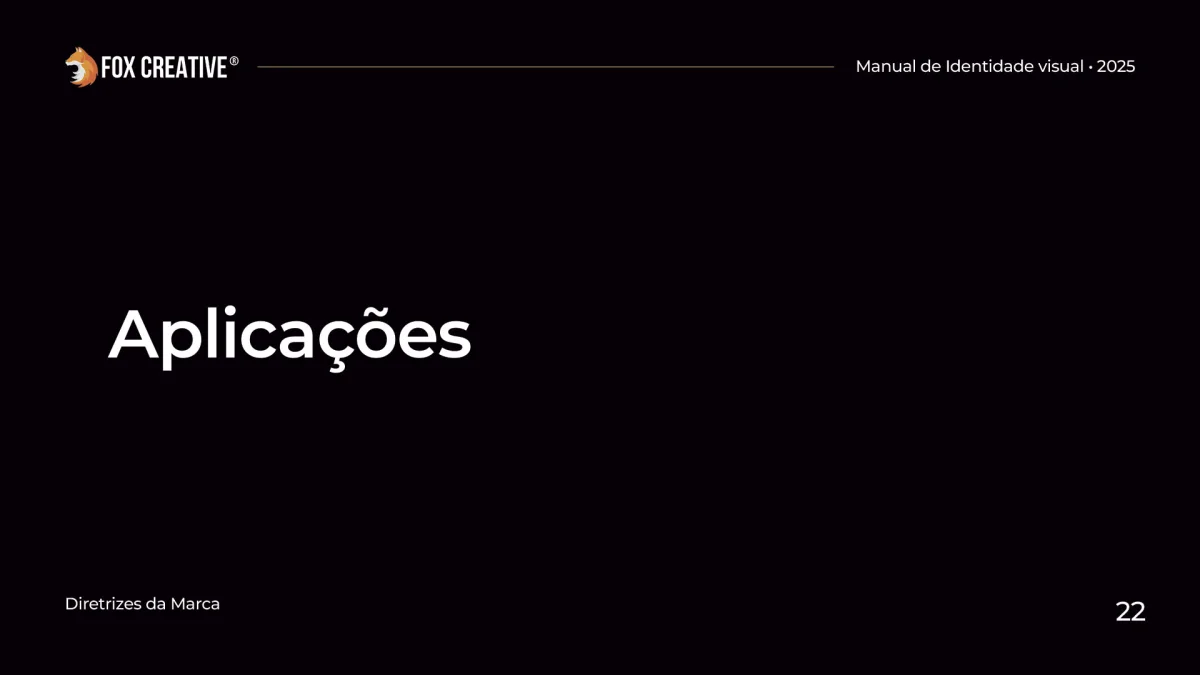 Início da galeria de mockups mostrando simulações da marca aplicada no mundo real.