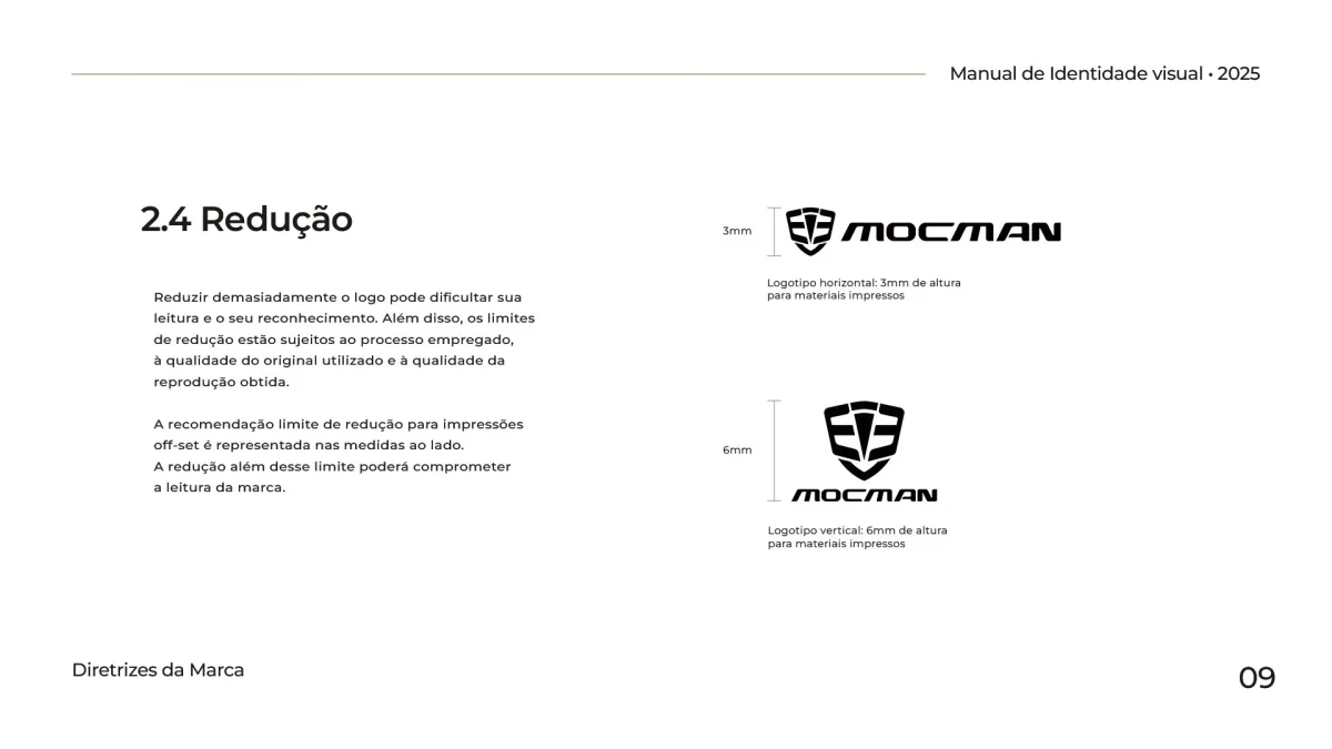 Medidas em milímetros indicando o tamanho mínimo permitido para impressão e visualização do logotipo.