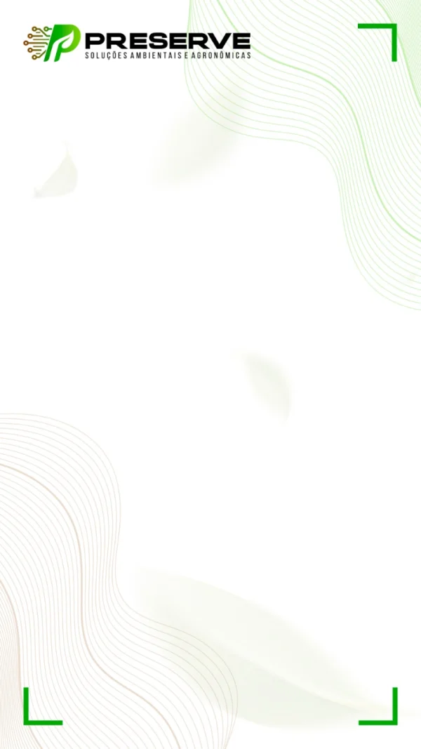 Logotipo da Preserve Soluções Ambientais e Agronômicas em fundo com linhas orgânicas verdes.